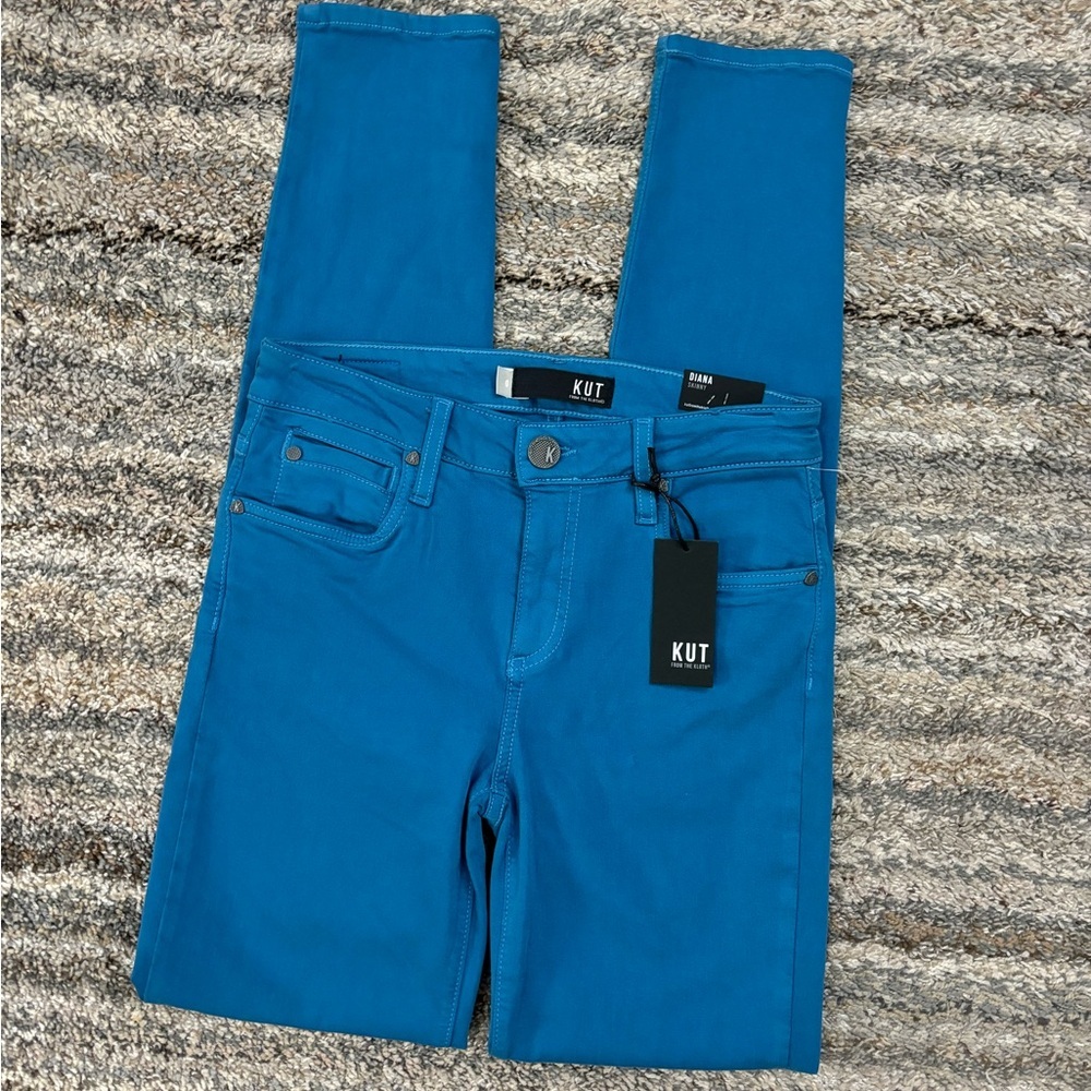 KUT From The Kloth Diana Skinny Jeans Sz 0 NWT | KUT Blue Diana Skinny Jeans - - Picture 3 of 14